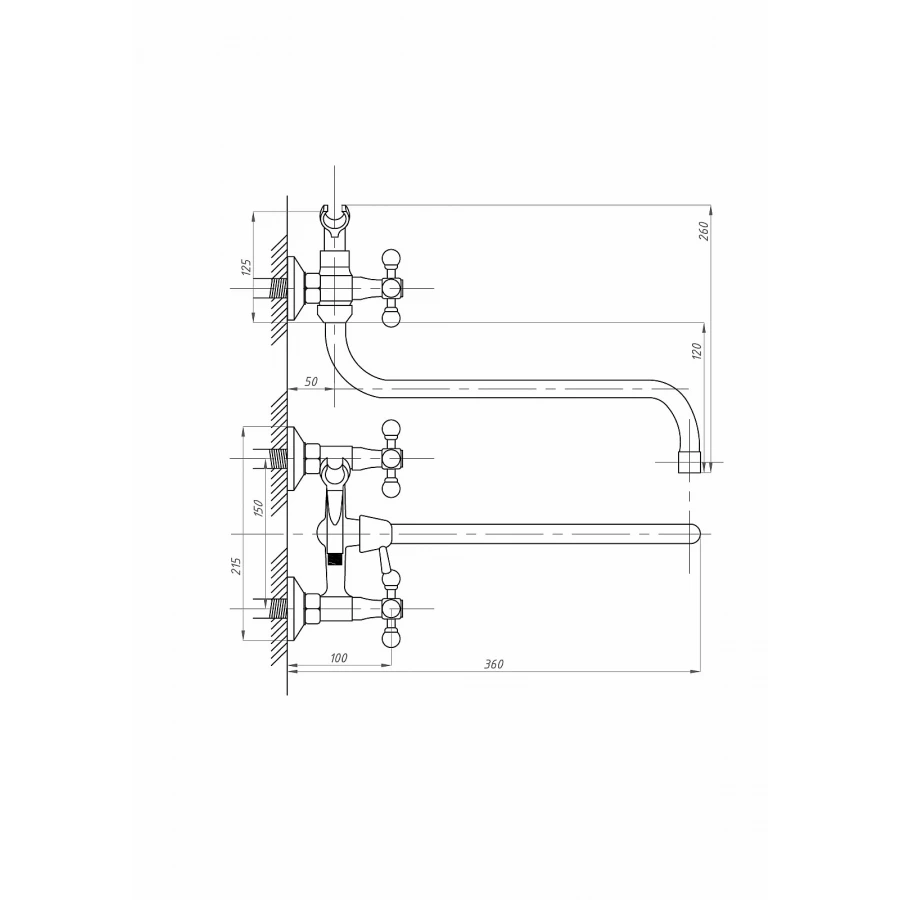 Смеситель для ванны с душем ПСМ-Профсан PSM-157-К89 СТАНДАРТ-А тип См-ВУДРНШлА хром