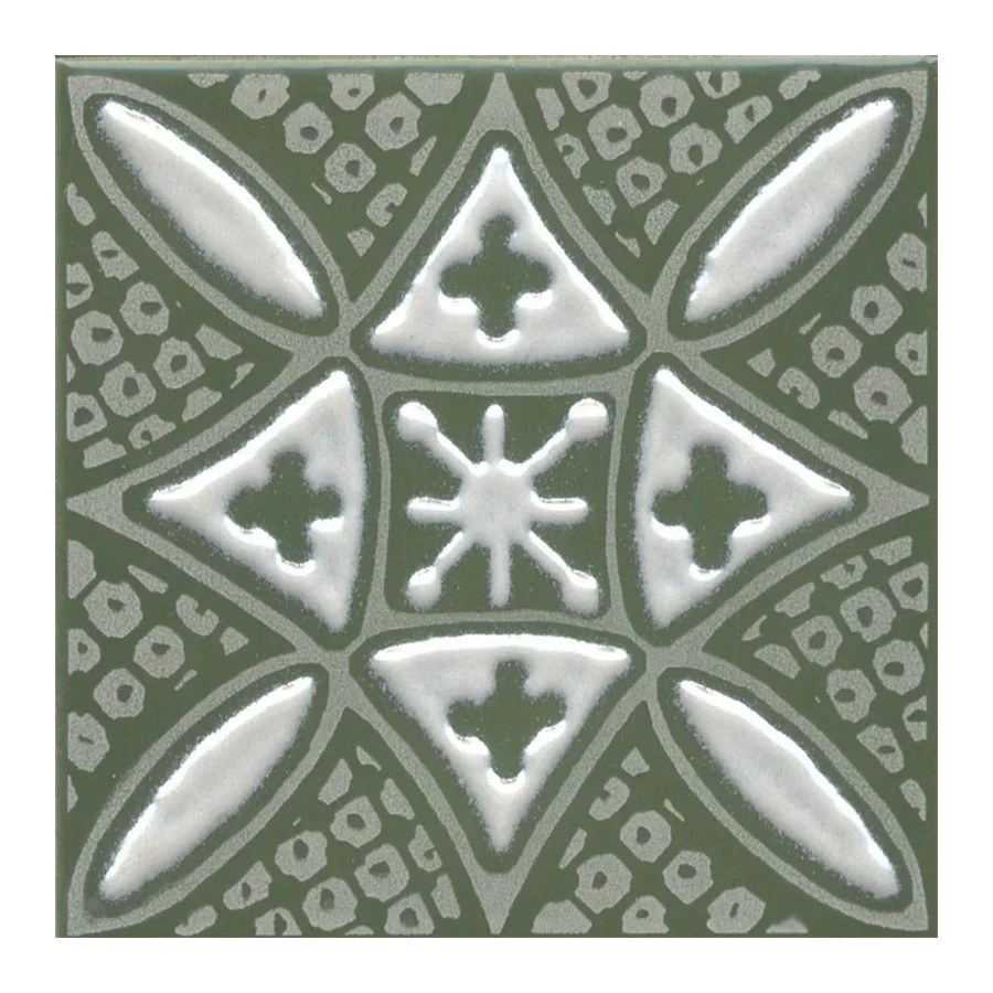 Плитка настенная Kerama Marazzi Бахия 2 Декор глянцевый зелёный KMD3STA019GN 9,8x9,8 см