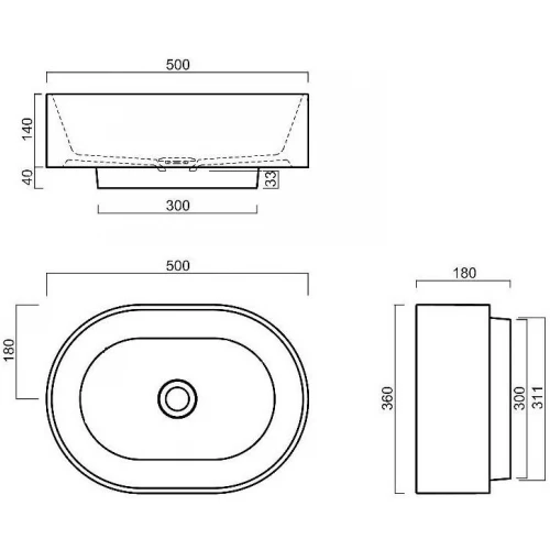 Раковина Kerama Marazzi Artbasin Vento накладная 50 белая глянцевая VE.wb.50\WHT