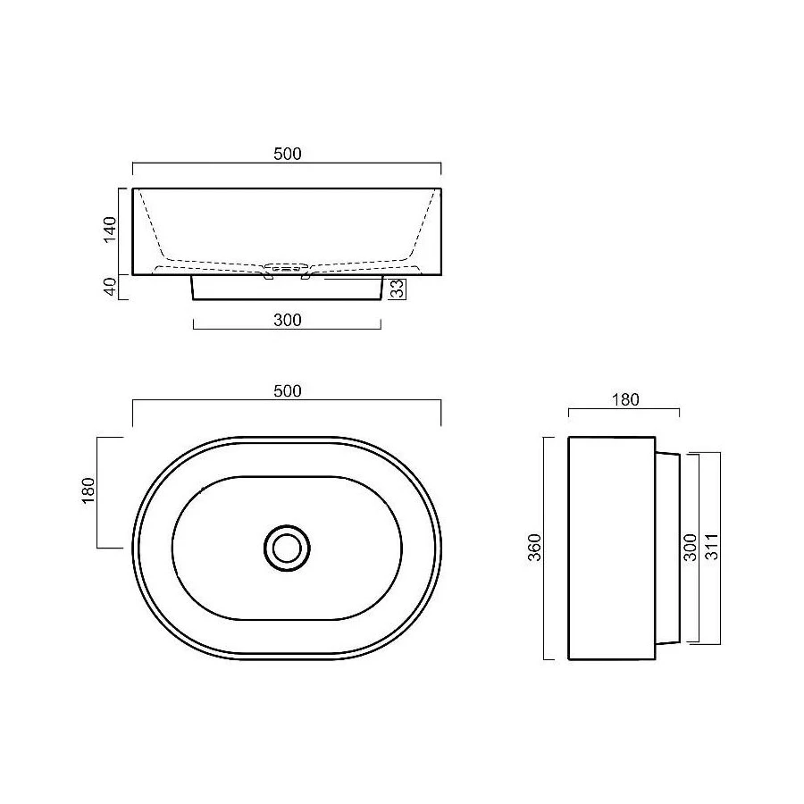 Раковина Kerama Marazzi Artbasin Vento накладная 50 белая глянцевая VE.wb.50\WHT