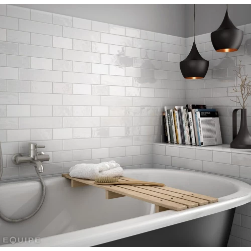 Плитка настенная Equipe Соттаге Вхите / Cottage White глянцевая белая 21950 30х7,5 см