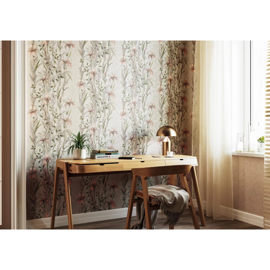 Обои флизелиновые Palitra Home HomeColor Iris серые HC71714-14 1,06х10,05 м