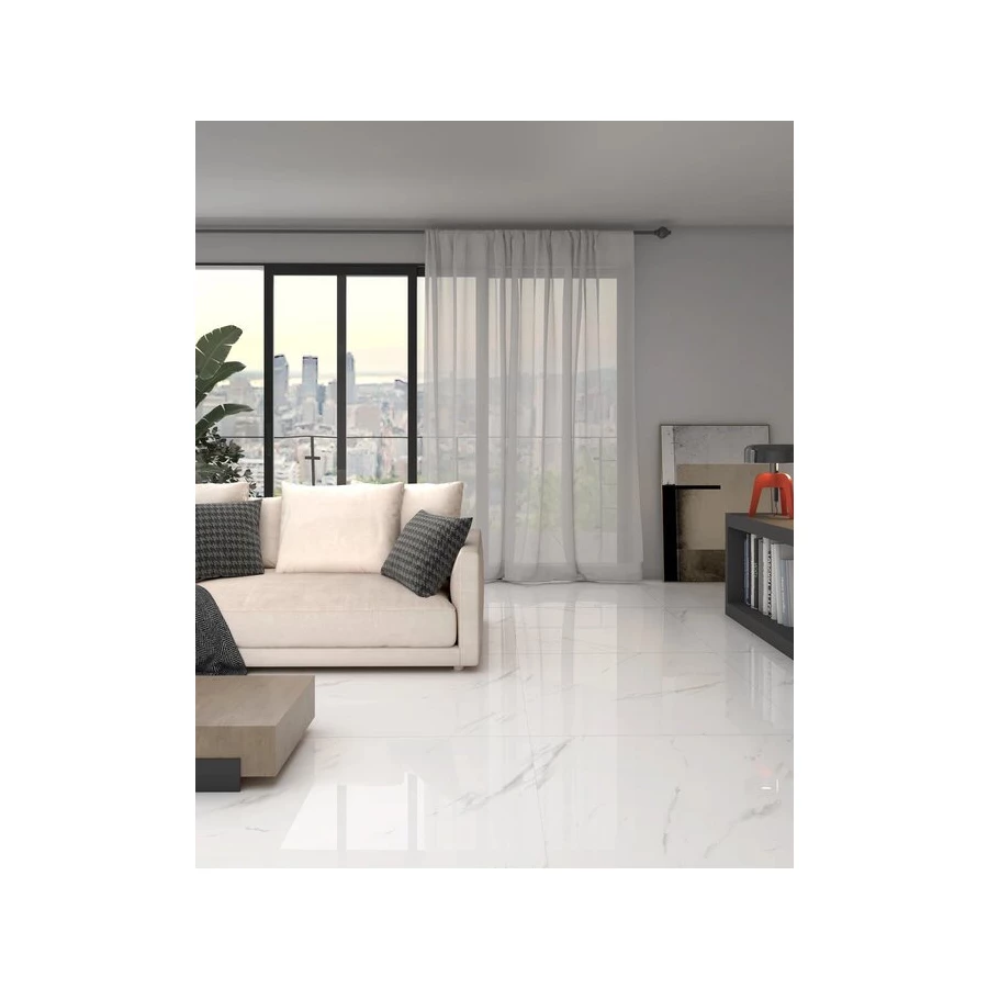 Керамогранит Meili Ceramic Aris Polish глянцевый белый 100х100 см