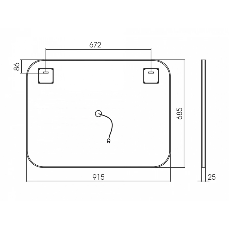 Зеркало Silver Mirrors подогрев сенсорный выключатель горизонтальное Паллада LED-00002342 91.5х68.5 см