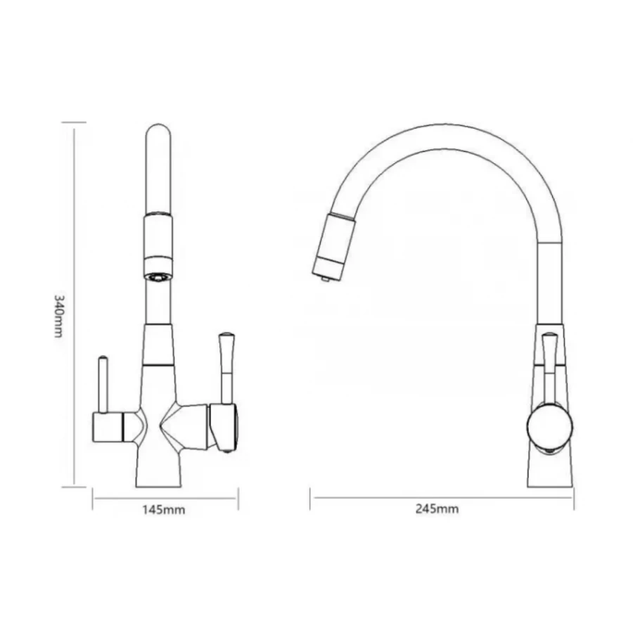 Смеситель для кухонной мойки под фильтр питьевой воды Savol S-L1806W-02 белый