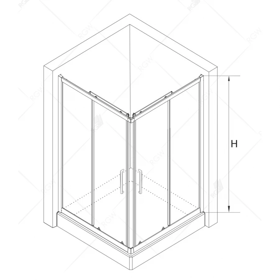 Душевой уголок RGW CL-34 Прозрачное 32093400-11 100х100 см