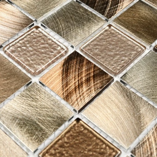 Мозаика Bonaparte Стеклянная мозаика Titan Bronze 30х30 глянцевая бронзовая 31,8х31,8 см