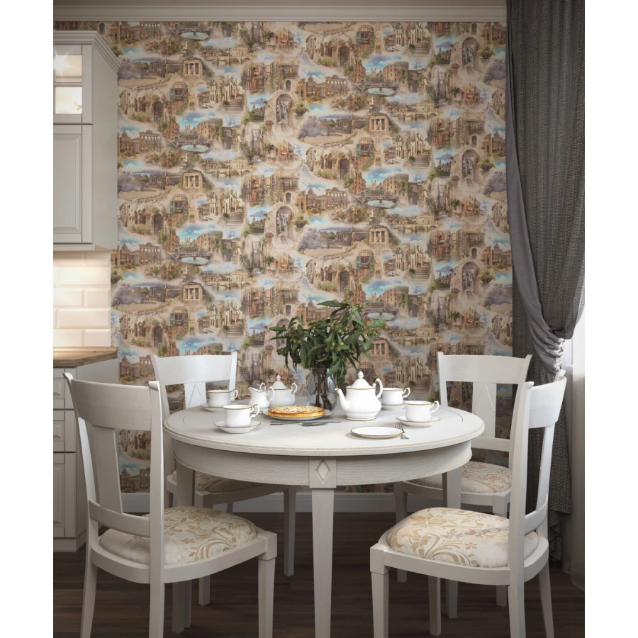 Обои флизелиновые Palitra Life Палитра Romanis бежевые FM71220-82 1.06х10.05 м