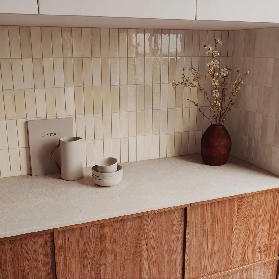 Плитка настенная DNA Calema Greige Gloss глянцевая бежевая 16х5,2 см