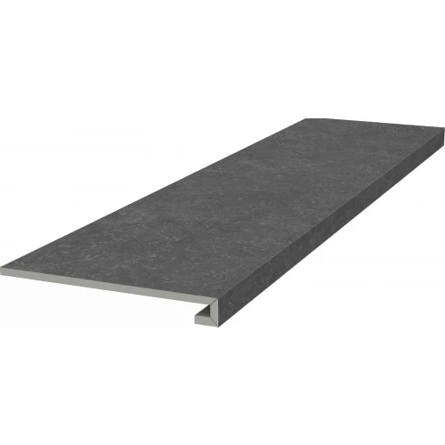 Ступень фронтальная клееная Kerama Marazzi Касабланка HP антрацит матовая обрезная черная KM6012G0141RGCF 119,5х33 см