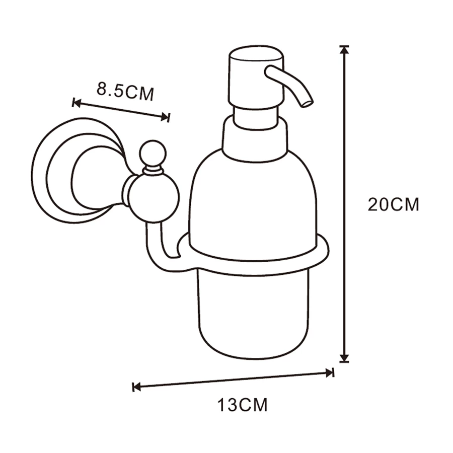 Дозатор жидкого мыла Azario Elvia подвесной керамический золото AZ-91112G