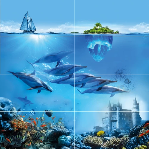 Панно Ceramica Classic Ocean Deep P8D302 80х80 см (из 8 плиток)