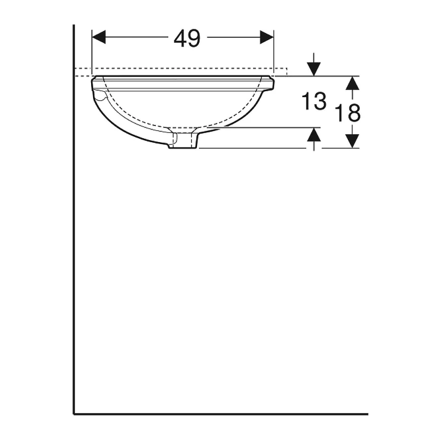 Раковина Geberit VariForm 500.756.01.2 61x46 см