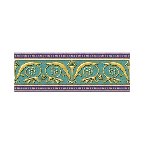 Бордюр 1721 Ceramique Imperiale Золотой 05-01-1-93-03-71-905-0 бирюзовый 9х25 см