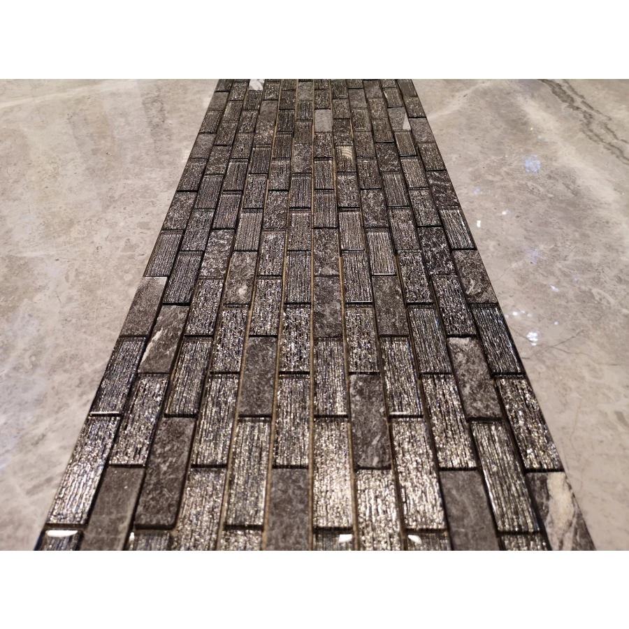 Мозаика из стекла и натурального камня LeeDo Ceramica Punaluu серо-черный 29,8x29,8 см