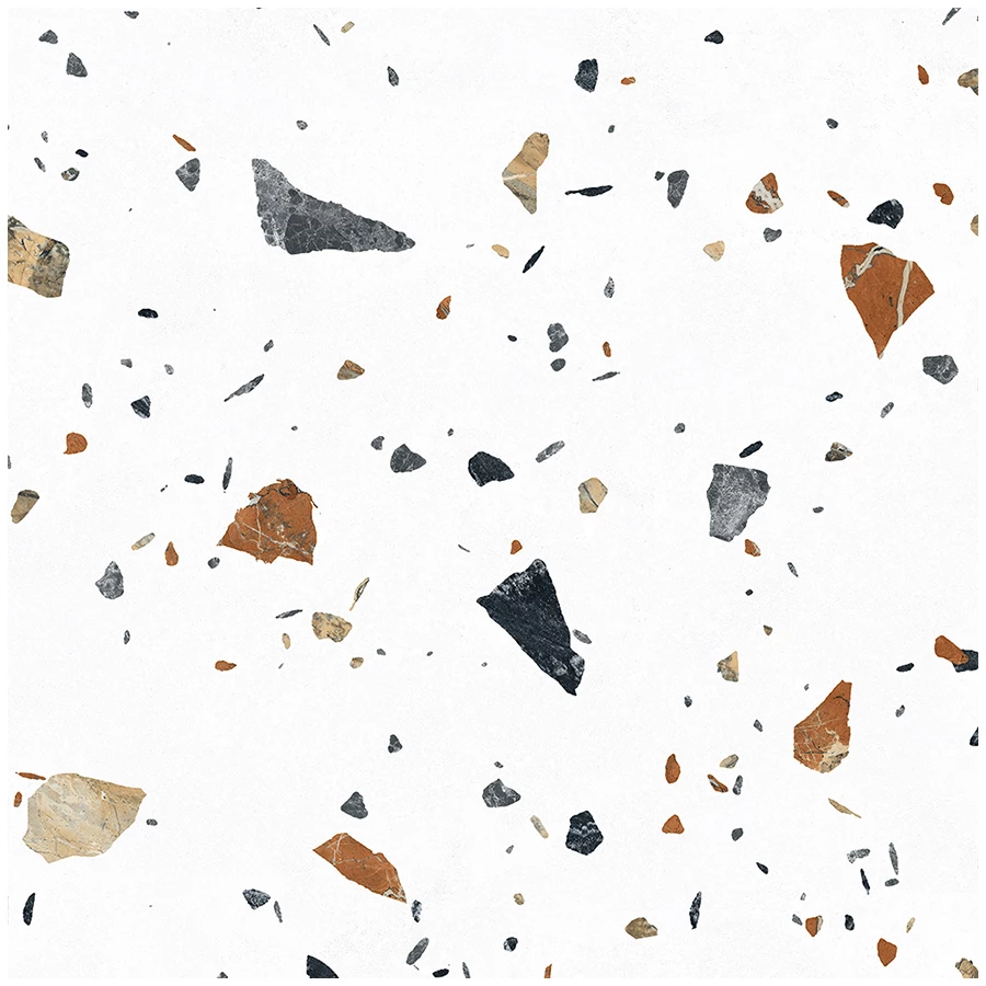 Керамогранит Laparet Terazzo Bianco карвинг матовый цветной 60х60 см