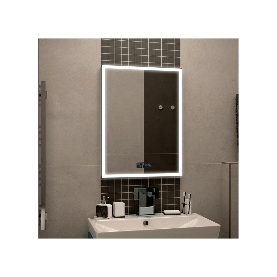 Зеркало Briz Bern подсветка часы подогрев 238 01-45060-00 00 60 см