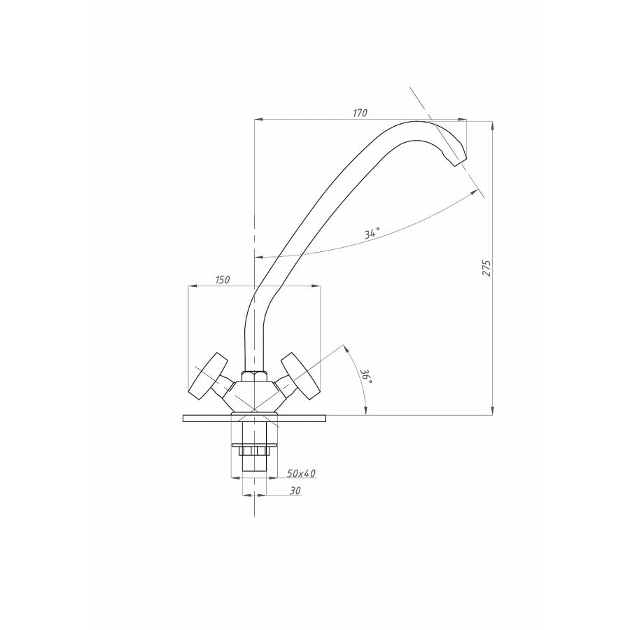 Смеситель для кухни ПСМ-Профсан PSM-117-80 Стандарт-Б тип См-МДЦБр хром