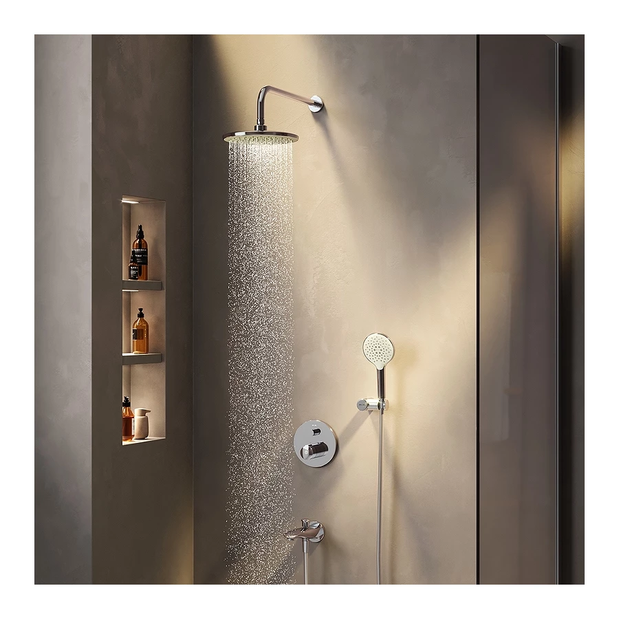 Смеситель для ванны и душа Am Pm X-Joy TouchReel верхний душ с держателем душевой набор и излив на ванну FP85A10020