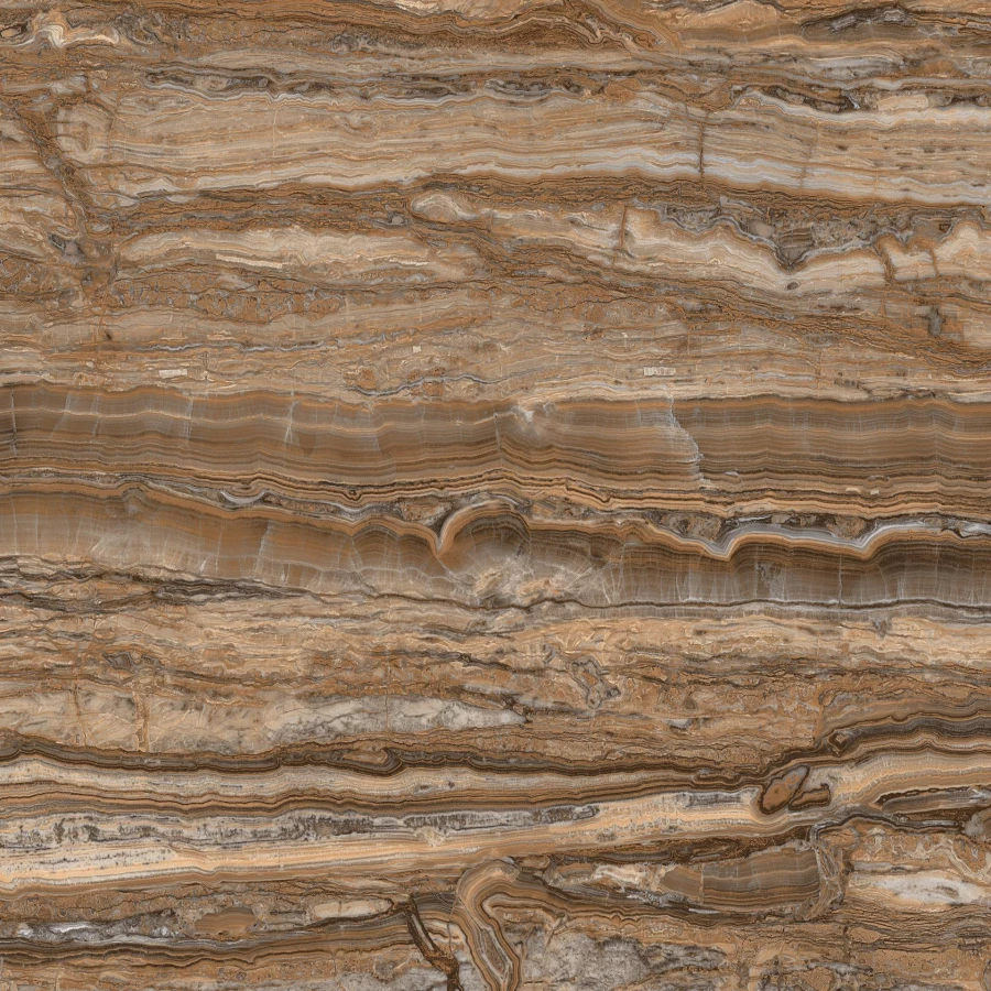 Керамогранит SotGres Tiger Onix Gris глянцевый коричневый 60х60 см