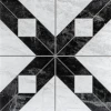 Керамогранит Monopole Флоренция Классик Декор / Florencia Classic Decor матовый бело-черный 22,3x22,3 см