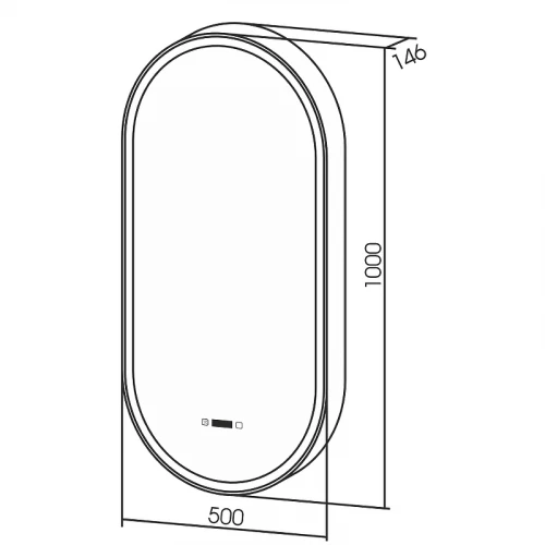 Зеркальный шкаф Abber Kontur с подсветкой сенсорный выключатель диммер часы подогрев черный AG6339SWHB