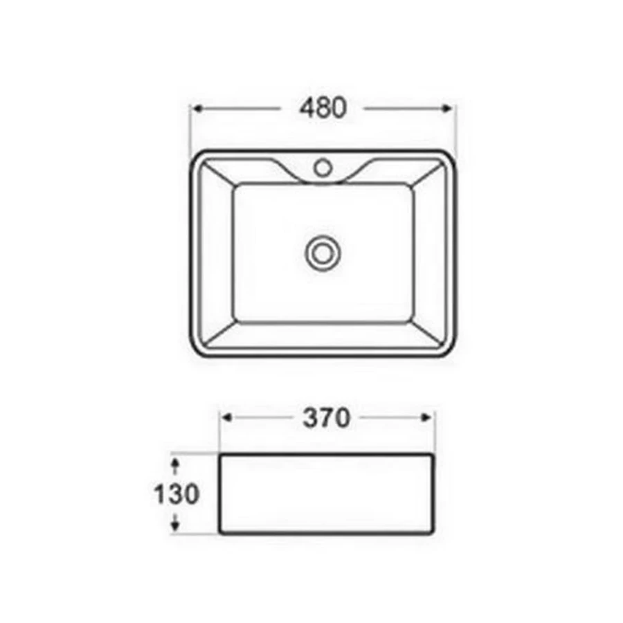 Раковина Azario накладная белый AZ-2010 48х37х13 см