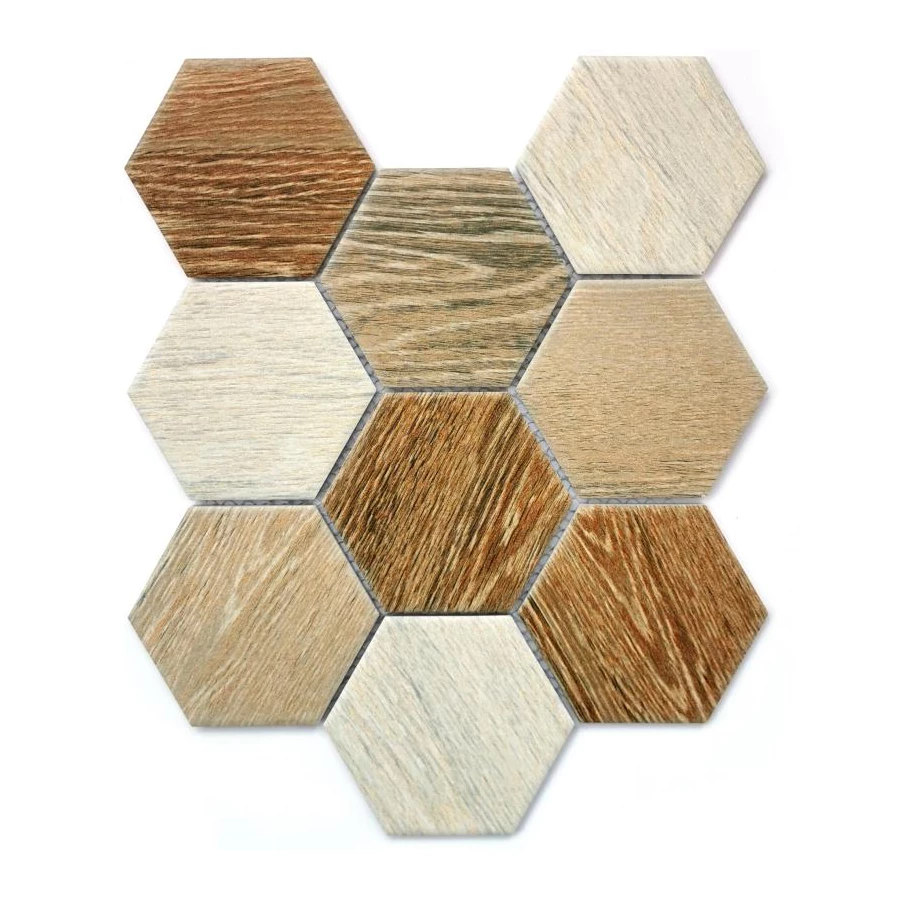 Мозаика Bonaparte Керамогранитная мозаика Wood comb 110х95 матовая бежевая 29,5х25,6 см