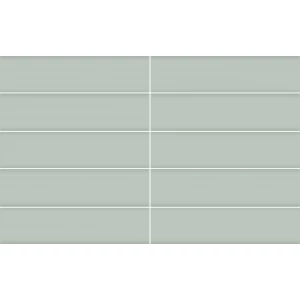 Плитка настенная Creto Aquarelle Grass глянцевая зеленая 1,008 м2 12-01-4-29-10-85-2561 24х5,8 см