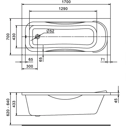 Ванна акриловая Santek Тенерифе белая 1.WH30.2.207 170x70 см