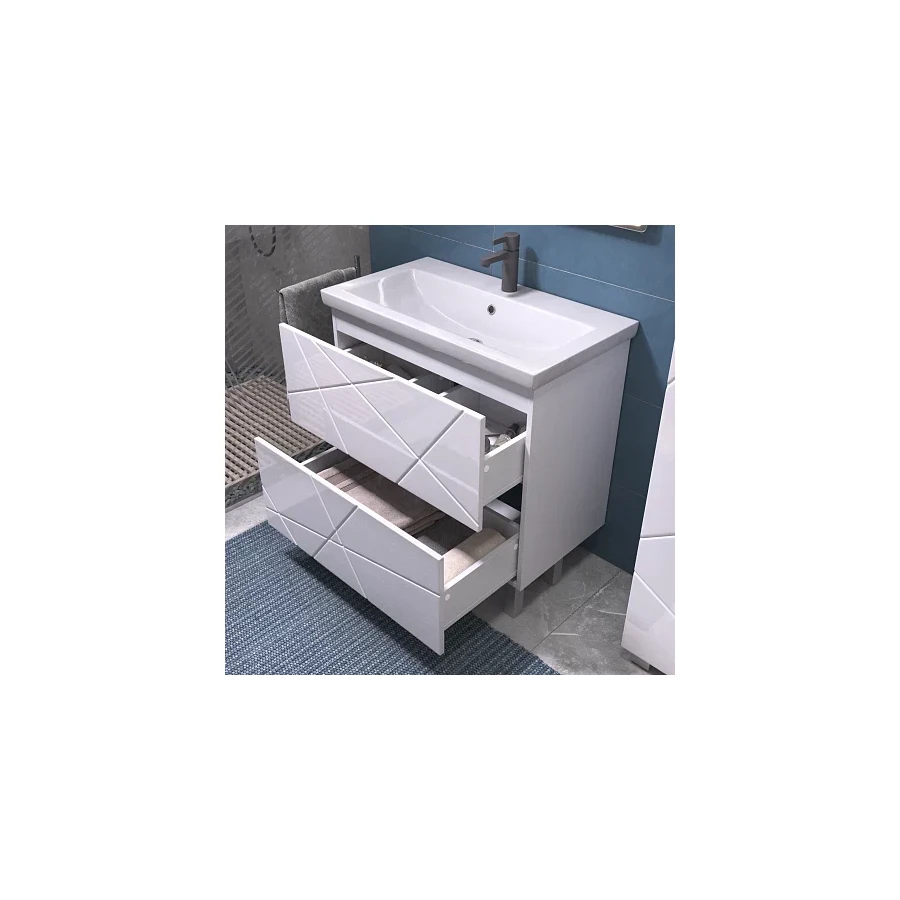 Тумба под раковину Vigo Geometry 800-0-2 белый 025