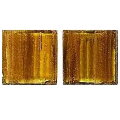 Стеклянная мозаика JNJ Mosaic Gold Link с авантюрином сетка 2x2 глянцевая желтая GC92-1 32,7x32,7 см