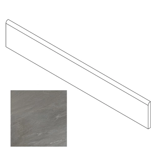 Плинтус Gresse Petra с завальцовкой камень пепельный матовый GRS02-07 60х9,5 см