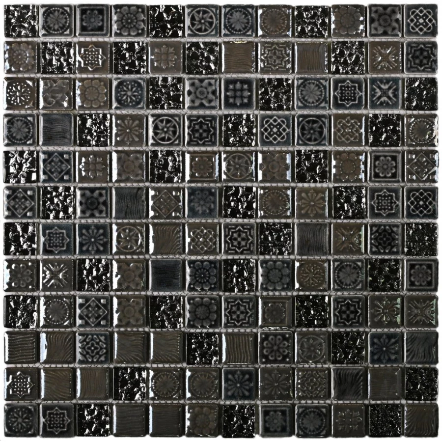 Мозаика Bonaparte Керамическая мозаика Morocco 23х23 глянцевая серая 30х30 см