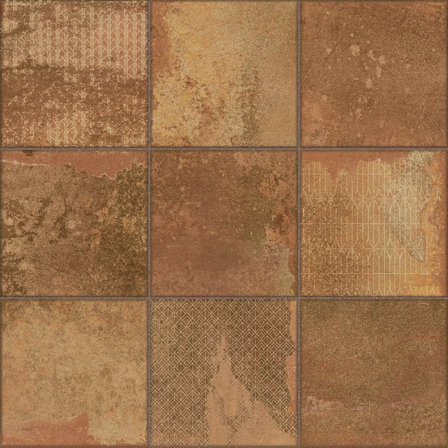 Керамогранит La Platera Cora Kube Cobre-D матовый коричневый 45х45 см