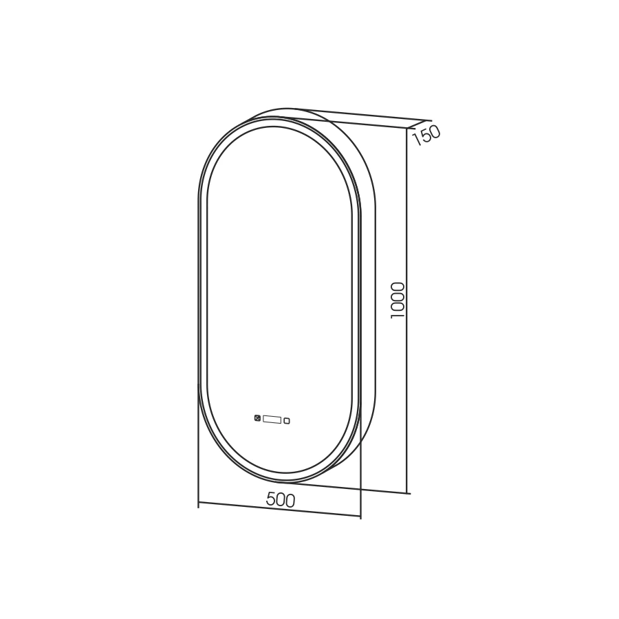 Зеркало-шкаф Silver Mirrors сенсорный выключатель Soho-BLACK LED-00002613 50x100 см