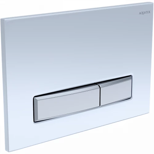 Панель смыва Aquatek Slim 009A-2 Белая глянец клавиша прямоугольная хром KDI-0000030