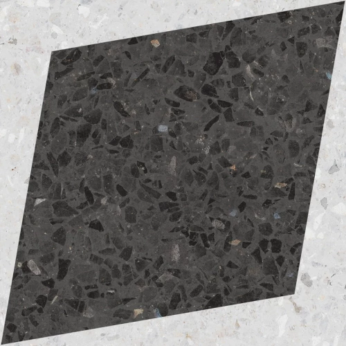 Керамогранит WOW Дропс Натурал Рhомбус Деcор Грапhите / Drops Natural Rhombus Decor Graphite матовый черный 108807 18,5х18,5 см