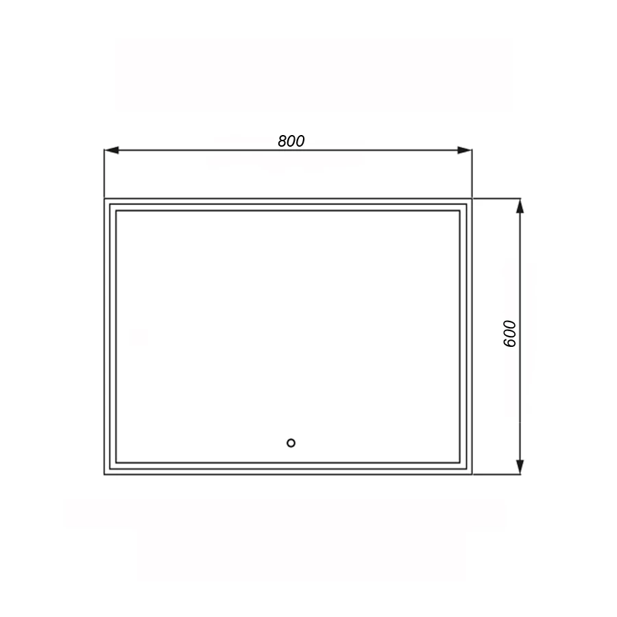 Зеркало Azario Classico Quadrato влагостойкое с подсветкой сенсорный выключатель с функцией диммера CS00078950 80х60 см