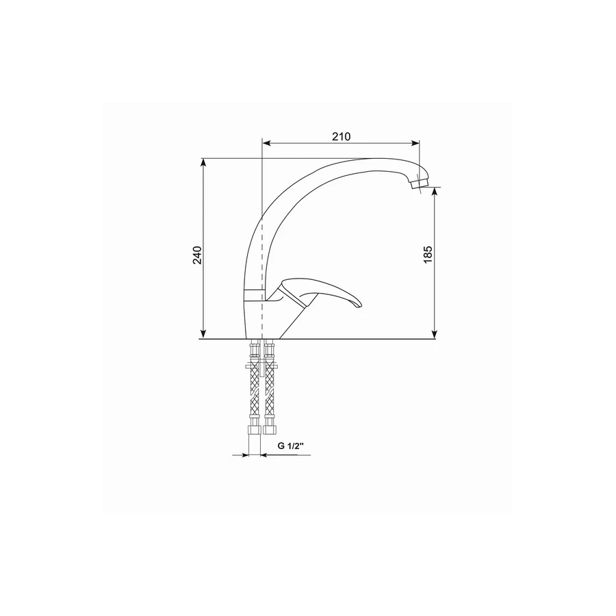 Смеситель для кухонной мойки MixLine ML-GS02 526188 темно-серый