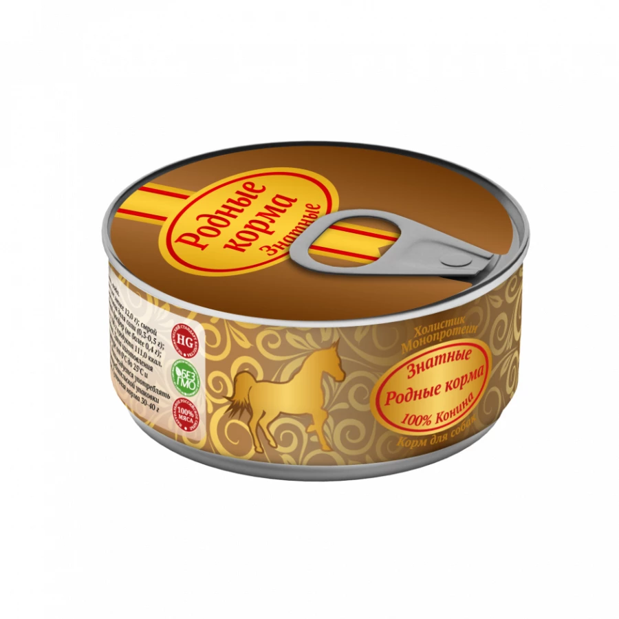 Знатные консервы для собак Родные корма 100 % конина 1111005 100 г