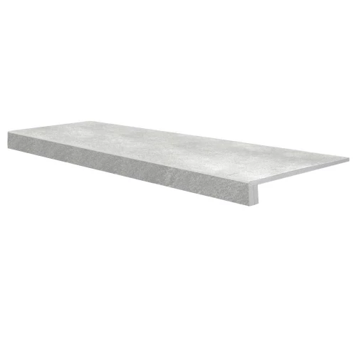 Ступень Onda Beton Евро G1104 MR проходная керамогранит матовая белая 049425 120х34,5 см