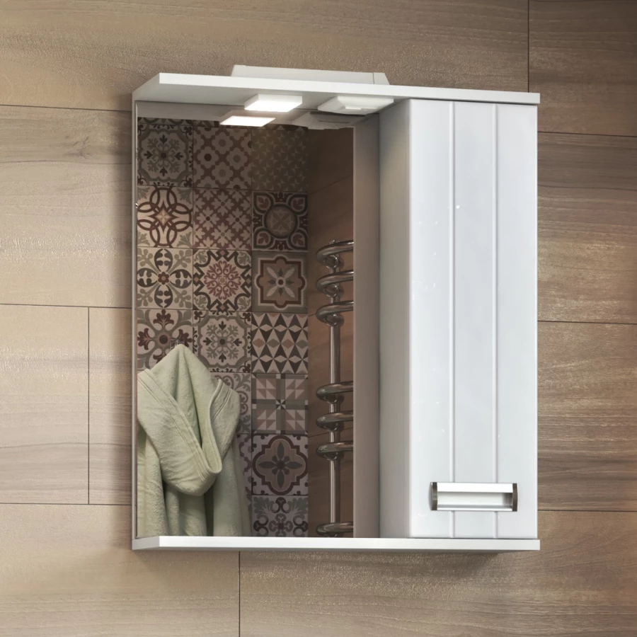 Зеркало шкаф Vigo Diana 600 навесной правый со спотом z.DIA.60.R.El 60x70 см