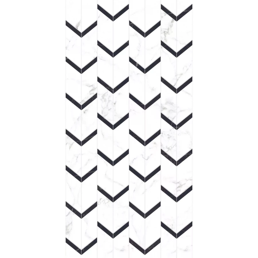 Керамогранит Art Ceramic Marshy White Decore 2 черно-белый 120*60 см