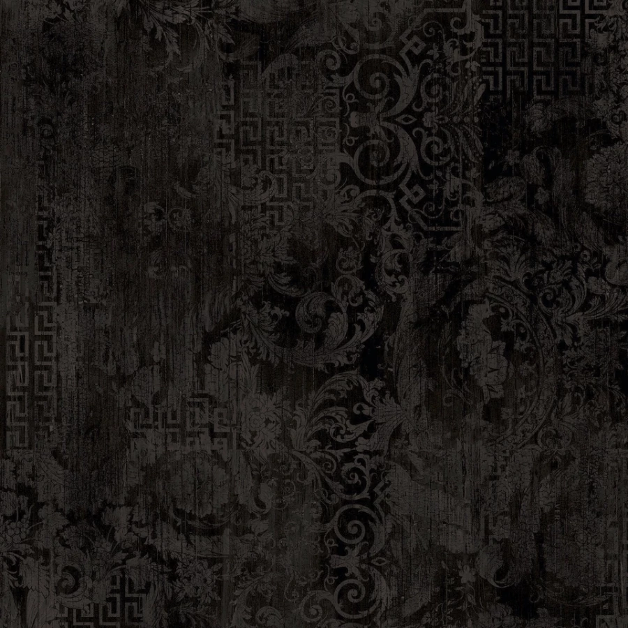 Керамогранит Versace Eterno Carbon Patchwork матовый черный 263030 80x80 см