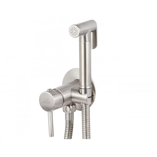 Смеситель настенный под биде Viko Ø25 с гигиеническим душем Silver латунь V-4925