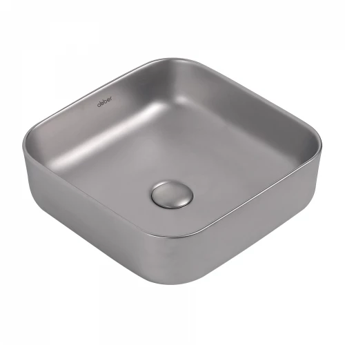 Раковина накладная Abber Rechteck серебро матовое AC2211MS