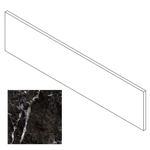 Подступенок Gresse Simbel мрамор черно-белый матовый GRS05-03 60х14,5 см