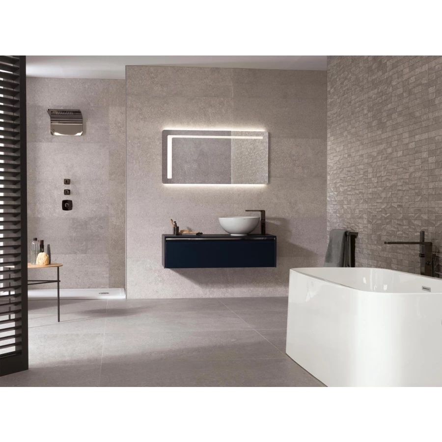 Плитка настенная Porcelanosa Prada Acero матовая серая 100239845 120х45 см