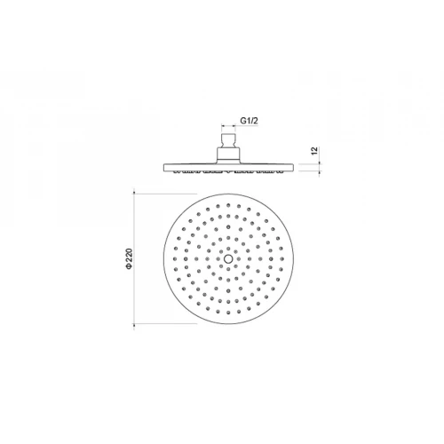 Круглый верхний душ Aquatek AQ2086CR 220*12 мм